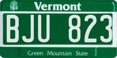 VT license plate BJU823