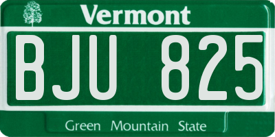 VT license plate BJU825