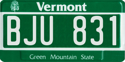 VT license plate BJU831