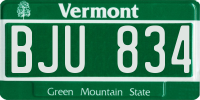 VT license plate BJU834