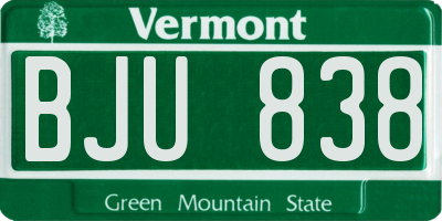 VT license plate BJU838