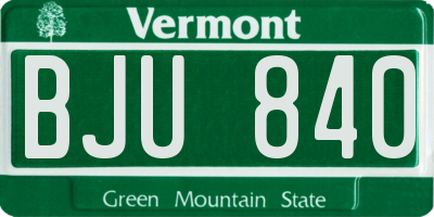 VT license plate BJU840
