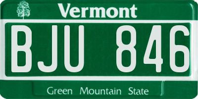 VT license plate BJU846