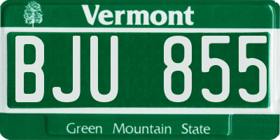 VT license plate BJU855