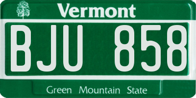 VT license plate BJU858