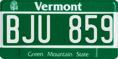 VT license plate BJU859