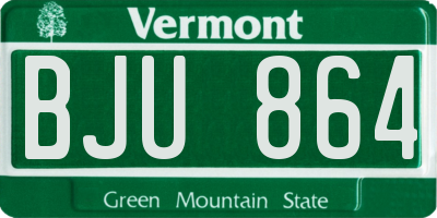 VT license plate BJU864