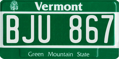 VT license plate BJU867