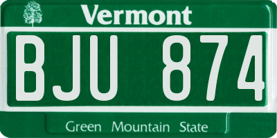 VT license plate BJU874