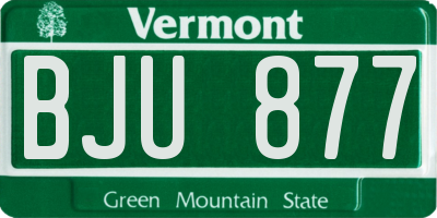 VT license plate BJU877