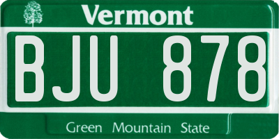 VT license plate BJU878