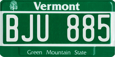 VT license plate BJU885