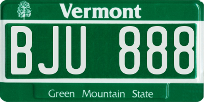 VT license plate BJU888