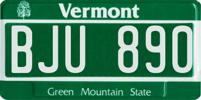 VT license plate BJU890