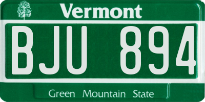 VT license plate BJU894
