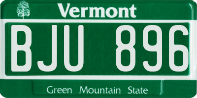 VT license plate BJU896