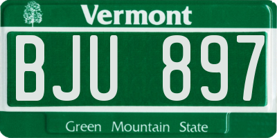 VT license plate BJU897
