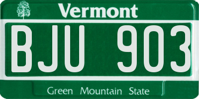 VT license plate BJU903