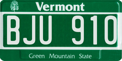 VT license plate BJU910