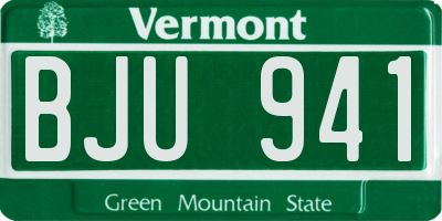 VT license plate BJU941