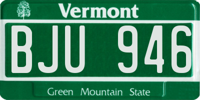 VT license plate BJU946