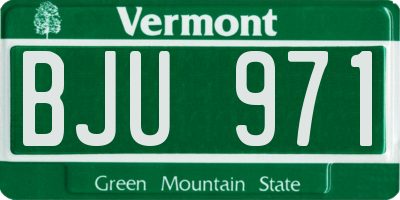 VT license plate BJU971