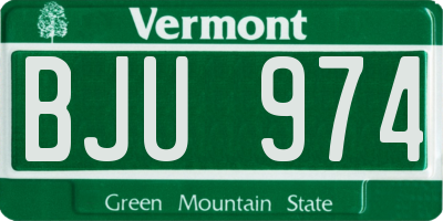 VT license plate BJU974