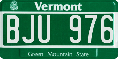 VT license plate BJU976