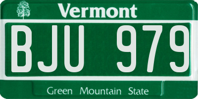 VT license plate BJU979