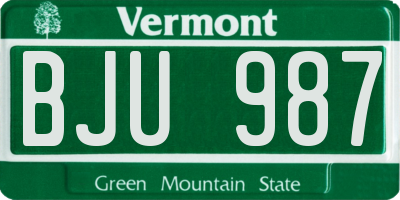 VT license plate BJU987