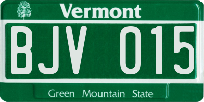 VT license plate BJV015
