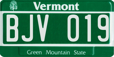 VT license plate BJV019