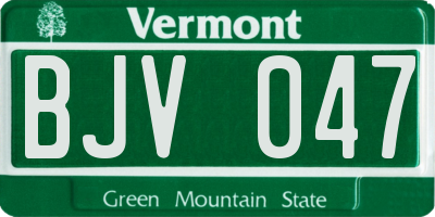 VT license plate BJV047