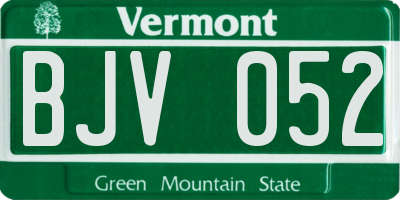VT license plate BJV052