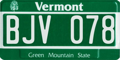 VT license plate BJV078