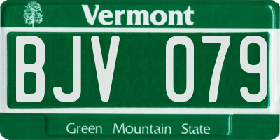 VT license plate BJV079