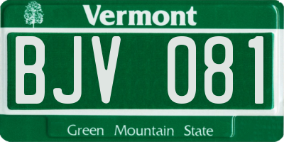 VT license plate BJV081