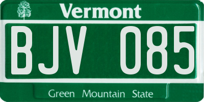VT license plate BJV085