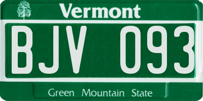 VT license plate BJV093