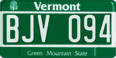 VT license plate BJV094
