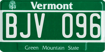 VT license plate BJV096