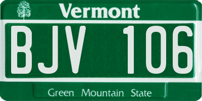 VT license plate BJV106
