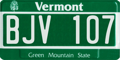 VT license plate BJV107