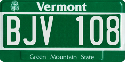 VT license plate BJV108
