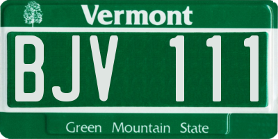 VT license plate BJV111