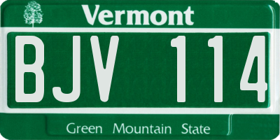 VT license plate BJV114