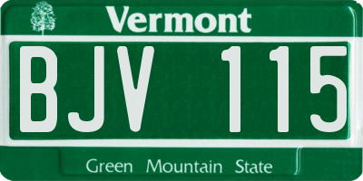 VT license plate BJV115