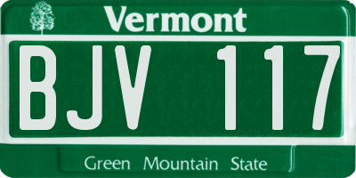 VT license plate BJV117
