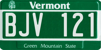 VT license plate BJV121