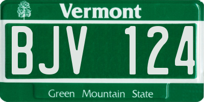 VT license plate BJV124